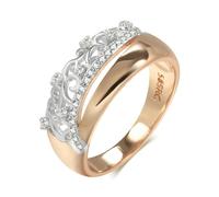 SYAVR Anillo de dos tonos con micro incrustaciones de circón, oro rosa personalizado, accesorio versátil
