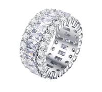 SYAVR Anillo de tesoro de color fuego de circonita de diamante, temperamento femenino, anillo de circonita de diamante microincrustado