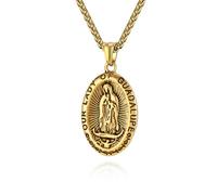 SYAVR Colgante de acero inoxidable Virgen María vintage para hombre, vintage personalizado, uso diario, collar de acero de titanio