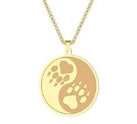 SYAVR Collar colgante de acero inoxidable Yin-Yang Camino de lobo Joyería Regalo Joyería