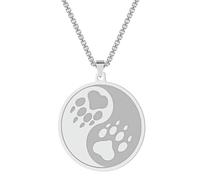 SYAVR Collar colgante de acero inoxidable Yin-Yang Camino de lobo Joyería Regalo Joyería