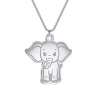 SYAVR Collar colgante de joyería de animales personalizado creativo de elefante lindo de acero inoxidable
