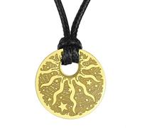 SYAVR Collar colgante de sol y estrella negro de cuerpo celeste de acero inoxidable para joyería de mujeres y hombres