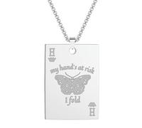 SYAVR Collar colgante de tarjeta de póquer de animales mariposa en riesgo de moda MIS MANOS