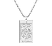 SYAVR Collar colgante de tarjeta de tarot de estrella de serpiente mágica Collar de cuello de serpiente con cola de acero inoxidable para mujer Joyería