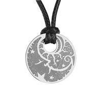 SYAVR Collar colgante negro del hombre de la luna Joyería Joyería de acero inoxidable linda