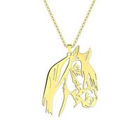 SYAVR Collar con colgante de cabeza de caballo de acero inoxidable Animal Punk Regalo de joyería para hombres