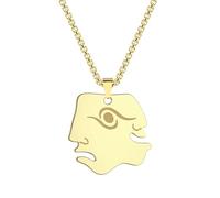 SYAVR Collar con colgante de cara sonriente de acero inoxidable Joyería facial minimalista para mujeres