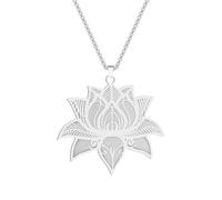 SYAVR Collar con colgante de loto de acero inoxidable Joyería de yoga de loto elegante