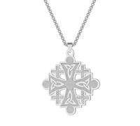 SYAVR Collar de acero inoxidable Cruz de Jerusalén CZ Colgante