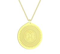 SYAVR Collar de Colgante de Máscara de Dios Sol Indio de Acero Inoxidable Joyería