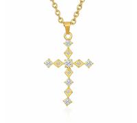 SYAVR Collar De Cruz De Acero De Titanio De Diamante Completo De Diamante De Lujo Ligero Sin Género Traje Y Accesorios De Hip-Hop