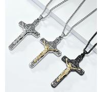 SYAVR Collar de cruz de plata antigua de acero de titanio vintage Llavero Accesorios Regalo de recuerdo turístico