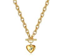 SYAVR Collar Ot de oro de 26 letras y oro de 18 quilates Collar colgante de melocotón de acero inoxidable de acero inoxidable