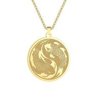 SYAVR Collar Yin-Yang de Acero Inoxidable Pez Dorado Tradicional Asiático Joyería de Pez Koi