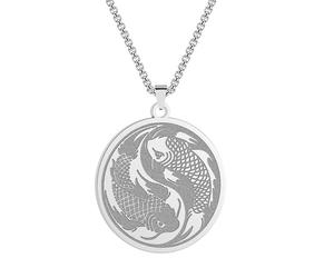 SYAVR Collar Yin-Yang de Acero Inoxidable Pez Dorado Tradicional Asiático Joyería de Pez Koi