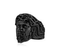 SYAVR Dios retro artístico, avatar de Jehová Jesús, anillo de acero de titanio, diseño tridimensional, joyería hecha a mano de alta gama