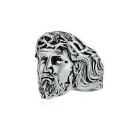 SYAVR Dios retro artístico, avatar de Jehová Jesús, anillo de acero de titanio, diseño tridimensional, joyería hecha a mano de alta gama