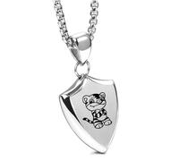 SYAVR Escudo personalizado de triángulo minimalista, colgante de acero de titanio para doce animales del zodíaco, collar personalizado para hombre