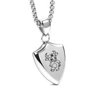 SYAVR Escudo personalizado de triángulo minimalista, colgante de acero de titanio para doce animales del zodíaco, collar personalizado para hombre