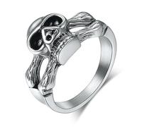 SYAVR Joyería de moda misteriosa aterradora personalizada en forma de calavera anillo geométrico creativo