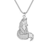 SYAVR Lindo Collar de Colgante de Animal de Zorro para Mujeres Hombres Mascotas de Acero Inoxidable Fiestas Punk Joyería Regalos