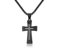 SYAVR Pequeño diseño de nicho lleno de collar de cruz de acero de titanio y diamante, accesorios personalizados de hip-hop para hombres y mujeres
