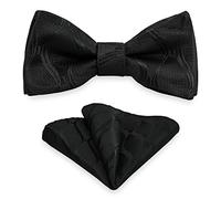 SYAYA - Pajarita ajustable para hombre y bolsillo cuadrado para boda o esmoquin SB2, Negro, Talla única