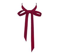 SYAYA Pajarita para mujer y parrilla, corbatín ajustable de satén largo para camisetas, coros y cosplay, Granate, Talla única