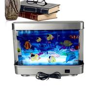 syayw - Acuarios ficticios para peces, lámpara de acuario decorativa con iluminación suave, decoración realista y tranquilizadora para dormitorio de noche, cumpleaños