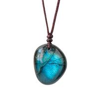 syayw Colgante Gota - Collar de labradorita | Gota Collar Cadena Serpiente | Collar Con Colgante De Labradorita | Collar Corazón Mujer | Joyas energéticas Elegantes Collares De Labradorita, Se référer