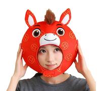 syayw Year Of The Horse Hat - 2026 Good Luck Plush Headwear For Adults, Soft Chinese New Year Costume Cap With PP Cotton Filling, Cute Horse Headgear For Holiday, For Men Women Party Photoshoot