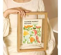 SYBNIKOLF marco de fotos, Marco de fotos, marco flotante doble cristal, multicolor cara, varios tamaños(Walnut,7-Inch [12.7 * 17.8.8cm])