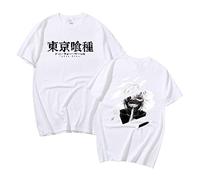 Sybnwnwm Camiseta unisex Tokyo Ghoul Kaneki Anime Graphic Harajuku Camiseta, blanco, S