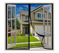 SYC Mosquitera Ventana Magnetica,Anti Mosquito Auto-Adhesivas Mosquiteras,Respirable Adsorción Magnética Automático Cortina,para Puertas y Ventanas-Black-a|| 130x135cm(51x53inch)