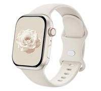 Sycamond Correa de silicona compatible con Apple Watch de 41 mm, 40 mm, 38 mm, correa deportiva de repuesto para iWatch Series SE 10 9 8 7 6 5 4 3 Ultra 2 1 para mujeres y hombres, M/L Starlight
