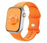 Sycamond Correa de silicona compatible con Apple Watch de 41 mm, 40 mm, 38 mm, correa deportiva de repuesto para iWatch Series SE 10, 9, 8, 7, 6, 5, 4, 3, Ultra 2, 1, mujeres y hombres, M/L, naranja