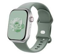 Sycamond Correa de silicona compatible con Apple Watch de 41 mm, 40 mm, 38 mm, correa deportiva de repuesto para iWatch Series SE 10 9 8 7 6 5 4 3 Ultra 2 1 mujeres y hombres, M/L verde pino