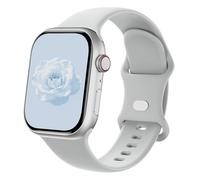 Sycamond Correa de silicona compatible con Apple Watch de 41 mm, 40 mm, 38 mm, correa deportiva de repuesto para iWatch Series SE 10 9 8 7 6 5 4 3 Ultra 2 1 para mujeres y hombres, S/M gris claro