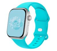 Sycamond Correa de silicona compatible con Apple Watch de 41 mm, 40 mm, 38 mm, correa deportiva de repuesto para iWatch Series SE 10 9 8 7 6 5 4 3 Ultra 2 1 mujeres y hombres, M/L verde azulado