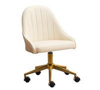 SYCARPET Linda Silla de Escritorio para niñas Adolescentes, sillas de computadora de Oficina en casa, cómoda Silla giratoria de Cuero de PU con Ruedas para tocador para Dormitorio de Maquillaje