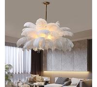 SYCARPET Luz de Techo de Plumas de Avestruz, 3 lámparas de Plumas Blancas claras Creative G4 Luz de Lujo romántico Corredor Corredor de la iluminación del Dormitorio