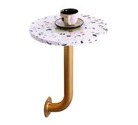 SYCARPET Mesa Auxiliar de sofá de terrazo Redonda, Mesa de cóctel montada en la Pared Mesa Auxiliar para el Restaurante con Temas de la Tienda de postres de Bares de Ocio (Altura 54 cm)