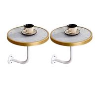 SYCARPET Mesa Lateral Redonda, Mesa de café sofá montada en la Pared para Sala de Estar, Tienda de postres, Barra de Ocio, Espacio pequeño, ensamblaje fácil, 40 (φ) x 40 (h) cm