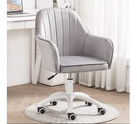 SYCARPET Silla de Escritorio para Oficina en casa, Silla con Ruedas Ajustable con Respaldo bajo, Silla tapizada de Terciopelo, Silla Linda sin Brazos para Dormitorio, Aula, tocador