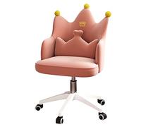 SYCARPET Silla de Escritorio tapizada para niñas, Silla giratoria de tareas Ajustable para Mesa de Maquillaje de Dormitorio, Silla de Oficina para Ordenador con Respaldo Medio para el hogar