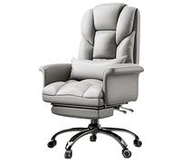 SYCARPET Silla de Oficina ejecutiva de Cuero ergonómico de la PU - Silla de tareas del Escritorio para el hogar con Soporte Lumbar y un Pedal Confortable, tumbonas giratorias giratorias Altas