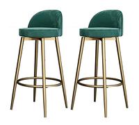 SYCARPET Taburete de Bar de 2 cómodos taburetes de Desayuno Acolchado con Espaldas sillas giratorias de Silla de Barra de Metal de Lujo para la Isla de mostrador de Cocina