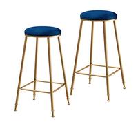 SYCARPET Taburete de Barra de Metal Cubierto taburetes de Barra apilables en el Terciopelo Moderno taburetes de Barra Redonda de 2-65/75 cm