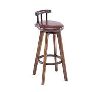 SYCARPET Taburetes de Bar, cojín de Cuero Encerado con Aceite y Soporte de Madera Taburetes de Bar Sillas de Bar de Estilo nórdico Minimalista Taburetes de Altura de mostrador